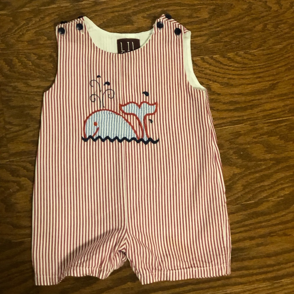 Boys 12/18 months red striped jumper